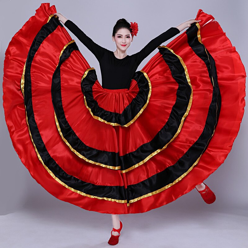 1pcs/lot Spanish Dance Costume Classic Gypsy Dance Costume Flamenco skirt Women Swing Skirts Bullfight Belly long skirt